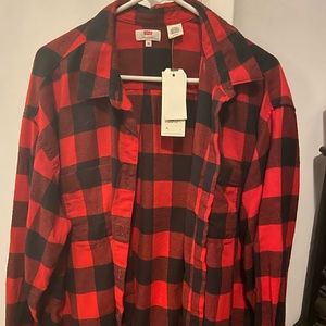 Levi’s men’s XL black and white checkered flannel shirt